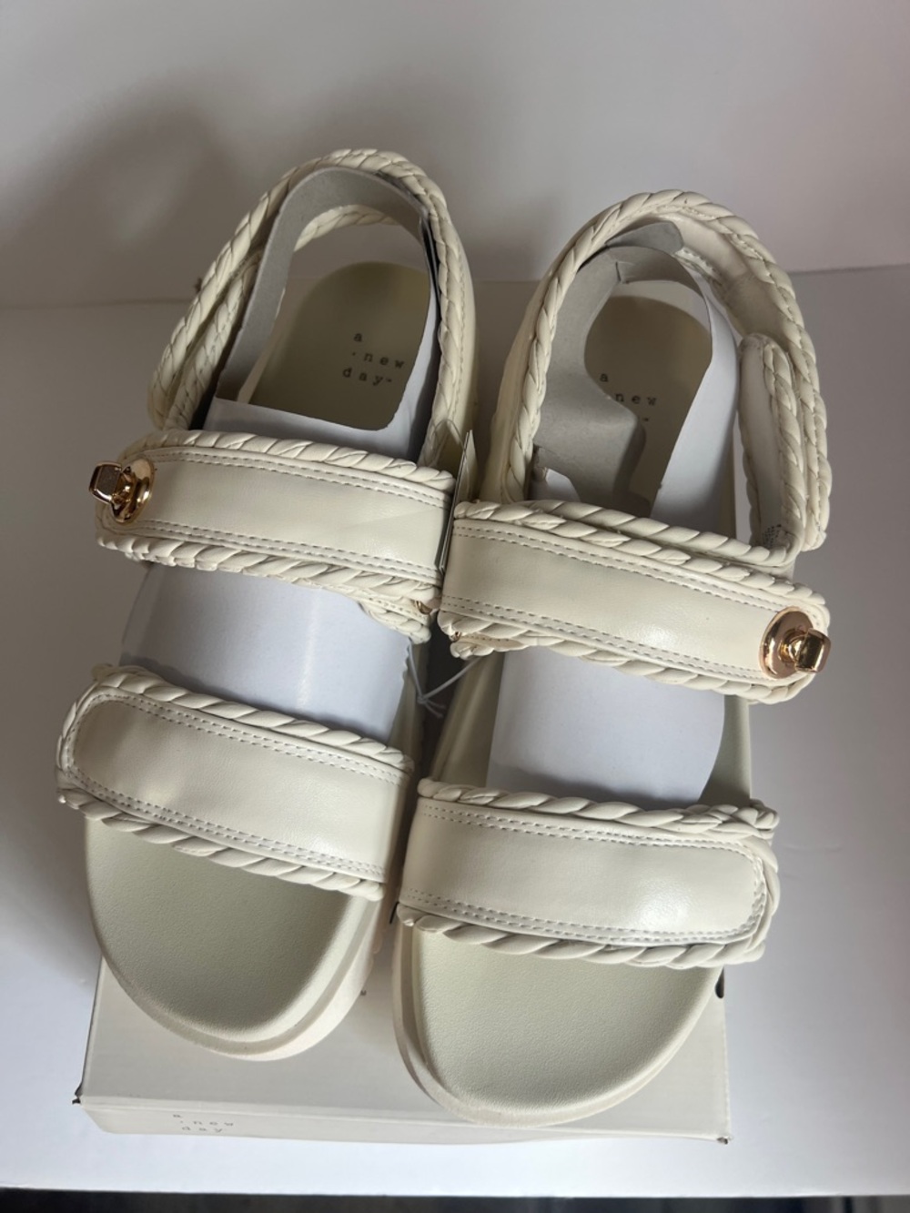 a new day Cream Braided-Strap Platform Sandals - Picture 2 of 8